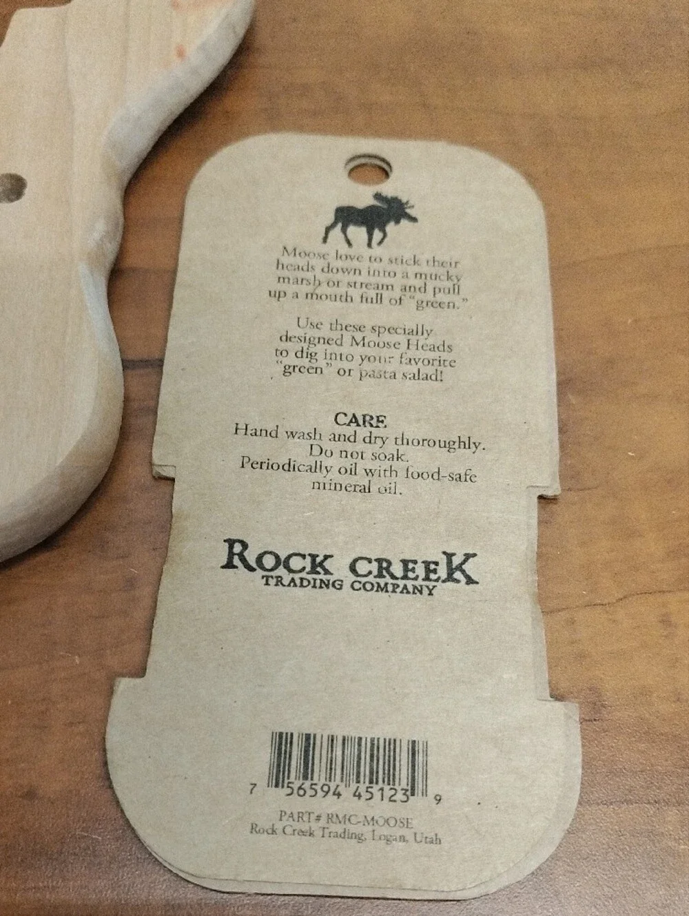 Colorado Moose Wooden Salad & Pasta Servers - Natural Made In USA